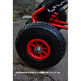 Дитячий педальний велокарт на надувних колесах Bambi M 0645 червоний. Велокартинг веломобіль Формула 1, фото 7