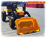 Дитячий педальний веломобіль трактор Pilsan 07-315 жовтий. Велокарт, екскаватор на педалях із рухомим ковшем, фото 3