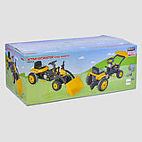 Дитячий педальний веломобіль трактор Pilsan 07-315 жовтий. Велокарт, екскаватор на педалях із рухомим ковшем, фото 4