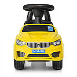 Толокар-каталка BMW на колесах із гумовим покриттям, Bambi M 3147-B жовтий, фото 3