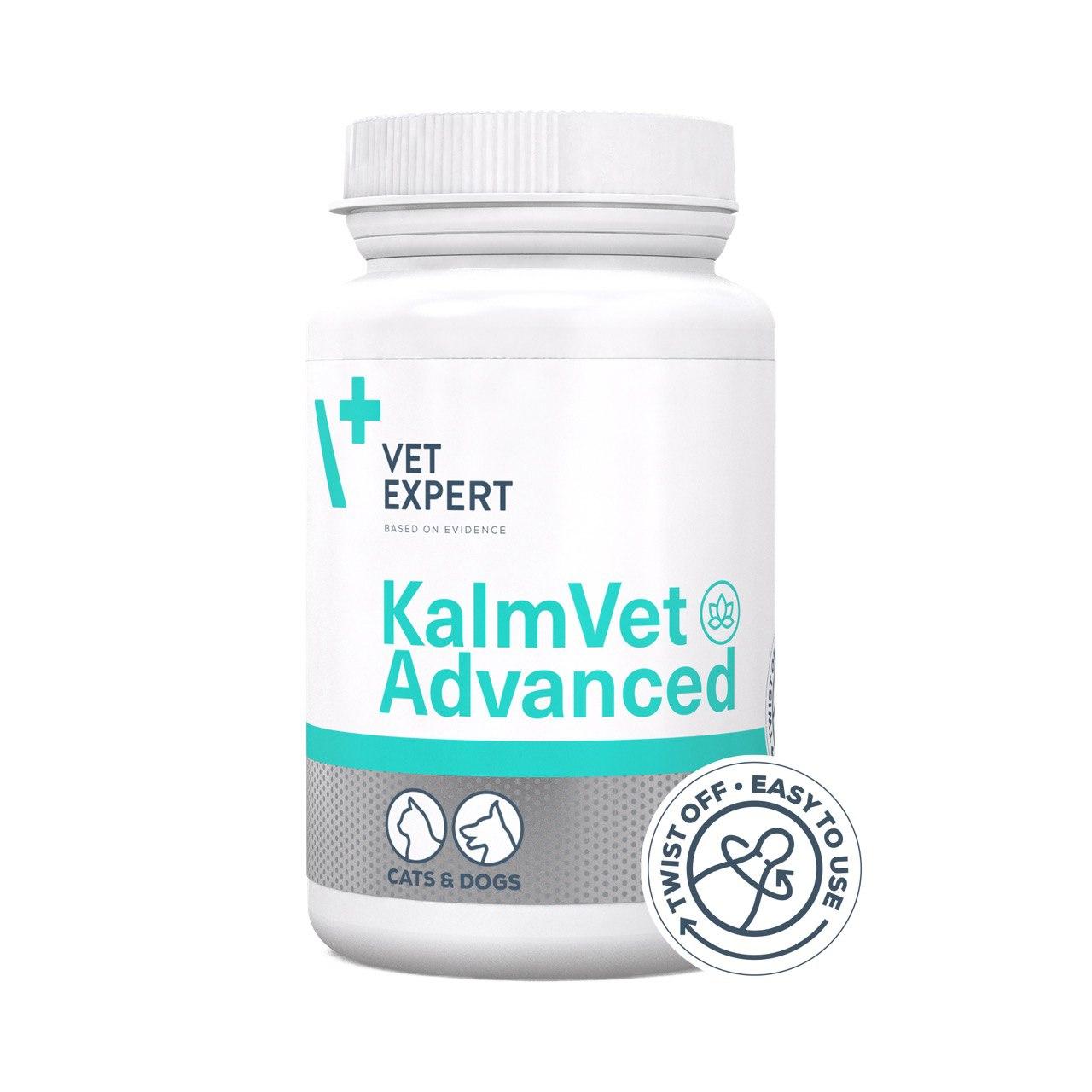 Харчова добавка, при симтомах стресу у котів і собак Vet Expert KalmVet Advanced КалмВет Едвансд 60 капс.