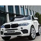 Дитячий двомісний електромобіль Джип BMW X6M на акумуляторі з моторами 2*120 Ватів JJ2168 Білий, фото 2
