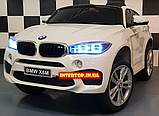 Дитячий двомісний електромобіль Джип BMW X6M на акумуляторі з моторами 2*120 Ватів JJ2168 Білий, фото 7
