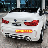 Дитячий двомісний електромобіль Джип BMW X6M на акумуляторі з моторами 2*120 Ватів JJ2168 Білий, фото 8