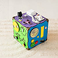 Маленький Бизикуб 23*23*23 Разноцветный детский развивающий куб Бизиборд