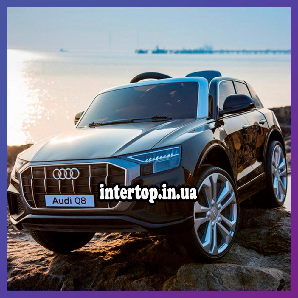 Дитячий електромобіль на акумуляторі Audi Q8 JJ2066 з пультом радіокерування для дітей 3-8 років чорний