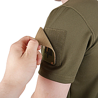 Футболка з велкро панелями хакі Kiborg, тактична для активних дій