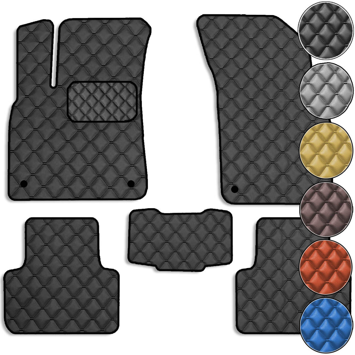Килимки в салон для Smart Fortwo coupe АКП 1998-2007 Екошкіра з підп'ятником 5 шт (Rombus)