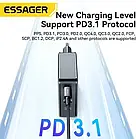 Адаптер живлення для телефона Essager Advance 140W GaN Travel Charger 2 C + USB A Black (ECT2CA-ZCB01-Z), фото 5