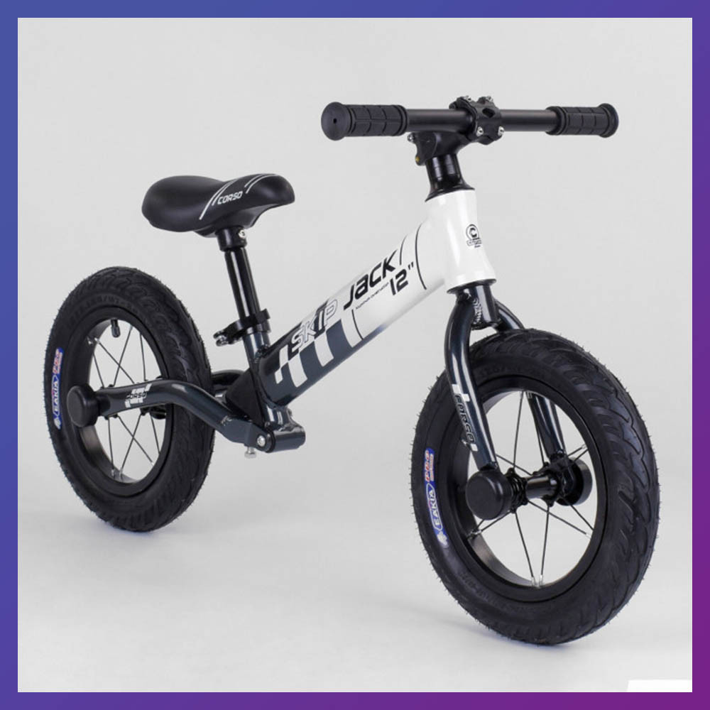 Дитячий біговел велобіг 12 дюймів Corso Skip Jack 11057 білий, фото 1