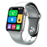 Смарт годинник Фітнес-браслет-трекер Apl Watch Series 6 M26 PLUS пульсометром тонометром сірий + Подарунок, фото 8