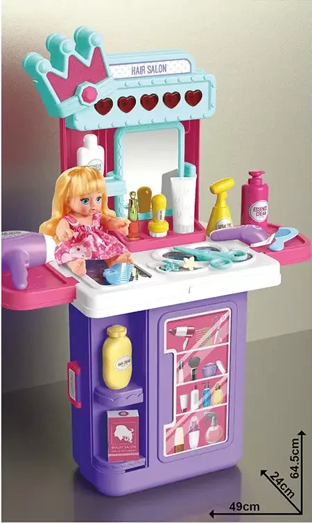 Дитячий ігровий набір валіза-трюмо 8257P туалетний столик для дівчаток + Подарунок, фото 1