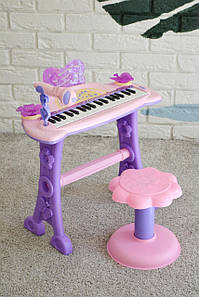 Дитячий піаніно-синтезатор Bambi 6613 на ніжках зі стільчиком Мікрофон