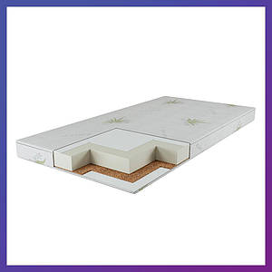 Матрац для дитячого ліжечка Lite Aloe Vera (кокос поролон) 8 см білий