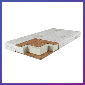 Матрац для дитячого ліжечка Lux+ Aloe Vera (кокос поролон кокос) 10 см білий