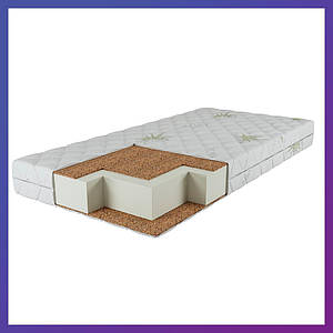 Матрац для дитячого ліжечка Premium Aloe Vera (кокос поролон кокос) 12 см білий