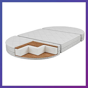 Матрац для дитячого ліжечка Transformer Lux (кокос поролон кокос) 10 см білий