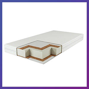 Матрац для дитячого ліжечка КПК (кокос поролон кокос) 11 см білий