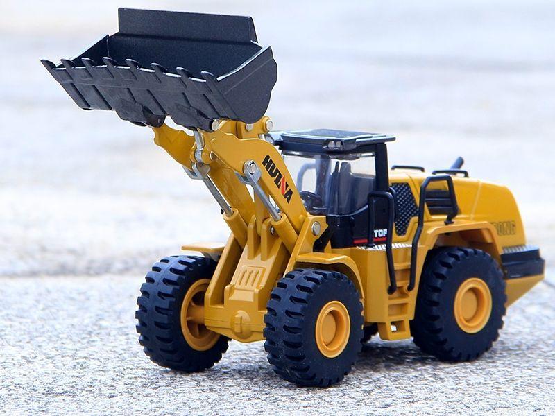Дитяча машинка кар'єрний бульдозер із рухомим ковшем Huina toys 1714 1:50, фото 1