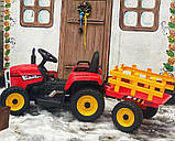 Дитячий електромобіль Трактор із причепом на радіокеруванні Bambi M 4479 червоний, фото 9