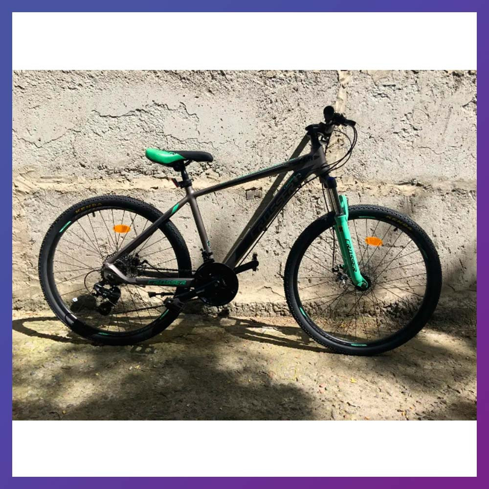 Велосипед гірський однопідвісний на алюмінієвій рамі Crosser Solo 29/19 21S Hidraulic Shimano сіро-зелений