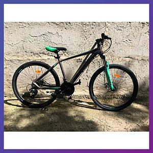 Велосипед гірський однопідвісний на алюмінієвій рамі Crosser Solo 29/21 21S Hidraulic Shimano сіро-зелений