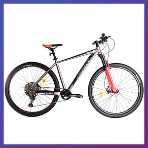 Велосипед гірський однопідвісний на алюмінієвій рамі Crosser Solo 29/19 1*12 Shimano DEORE сіро-червоний