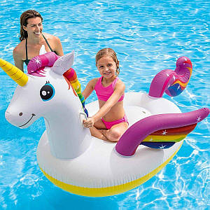 Надувний пліт для катання Intex 57561 Єдиноріг 201х140х97 см