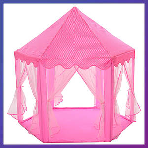 Дитячий намет Будиночок M 6113 ігровий манеж на кілочках Піраміда рожевий