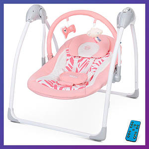 Дитячий заколисувальний центр підлогові електро гойдалки на пульті керування El Camino ME 1047 Airy Rose Leaves