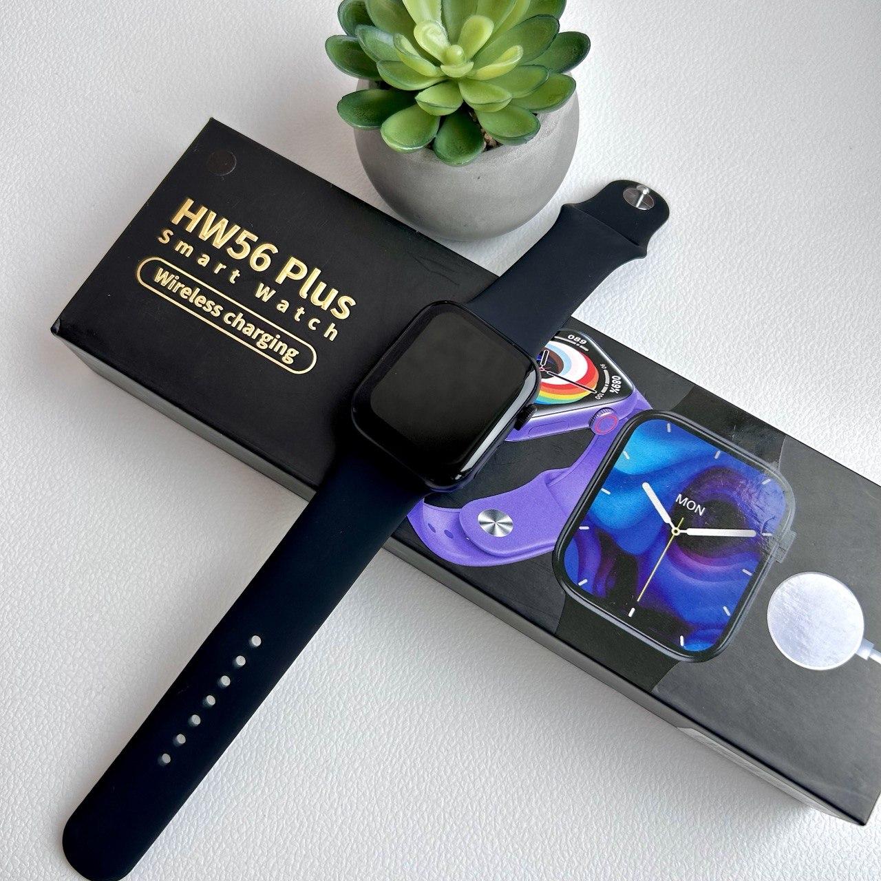 Смарт годинник Фітнес браслет треккер Smart Watch HW56 PLUS голосовий виклик пульсометр тонометр чорний + Подарунок