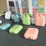Бездротові навушники inPods i12 блакитні 5.0 Bluetooth сенсорні + Чохол у Подарунок!  AirPods, фото 6