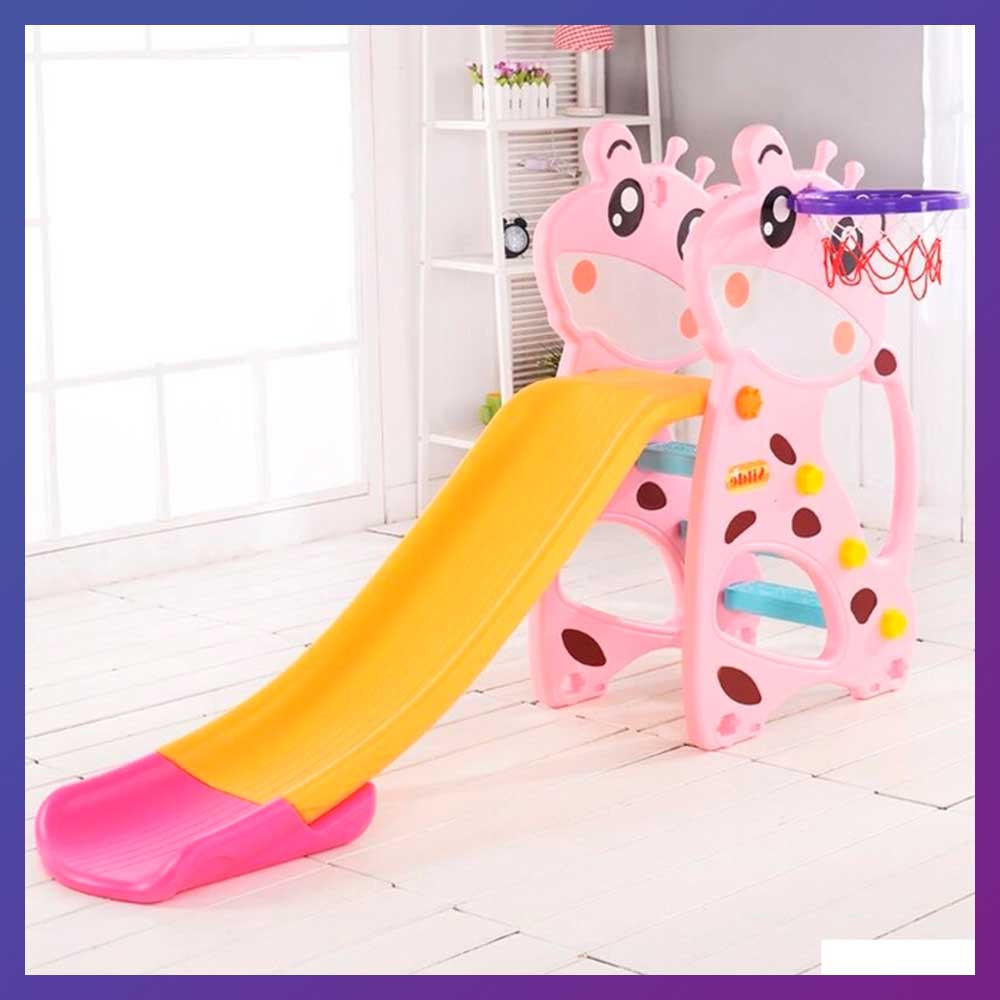 Дитяча пластикова гірка з кільцем F-58901 рожева, фото 1