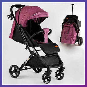 Дитяча прогулянкова коляска — книжка з регульованою спинкою JOY Comfort L-30201 фіолетова