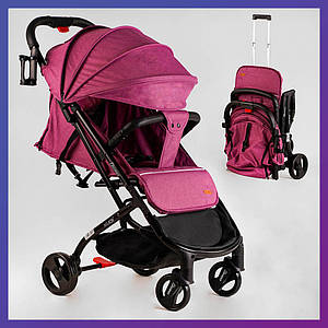 Дитяча прогулянкова коляска — книжка з регульованою спинкою JOY Elegans A-16207 фіолетова