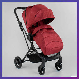 Дитяча прогулянкова коляска — книжка з регульованою спинкою JOY Liliya 10105 вишнева