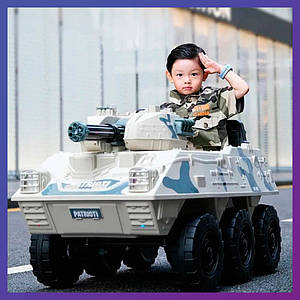 Дитячий електромобіль танк Bambi M 4862 з пультом радіокерування для дітей 3-8 років білий камуфляж