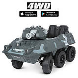 Дитячий електромобіль танк Bambi M 4862 з пультом радіокерування для дітей 3-8 років сірий камуфляж, фото 5