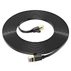 Кабель патч-корд LAN RJ45 HOCO US07 1Gbps 125MB/s 10m General pure copper flat network cable Black