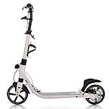 Самокат міський двоколісний для дорослих і дітей від 8 років з ручним гальмом ITRIKE 2-015-3-W білий, фото 2