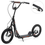 Самокат міський двоколісний для дорослих і дітей від 8 років SR 2-045-1-B чорний, фото 2