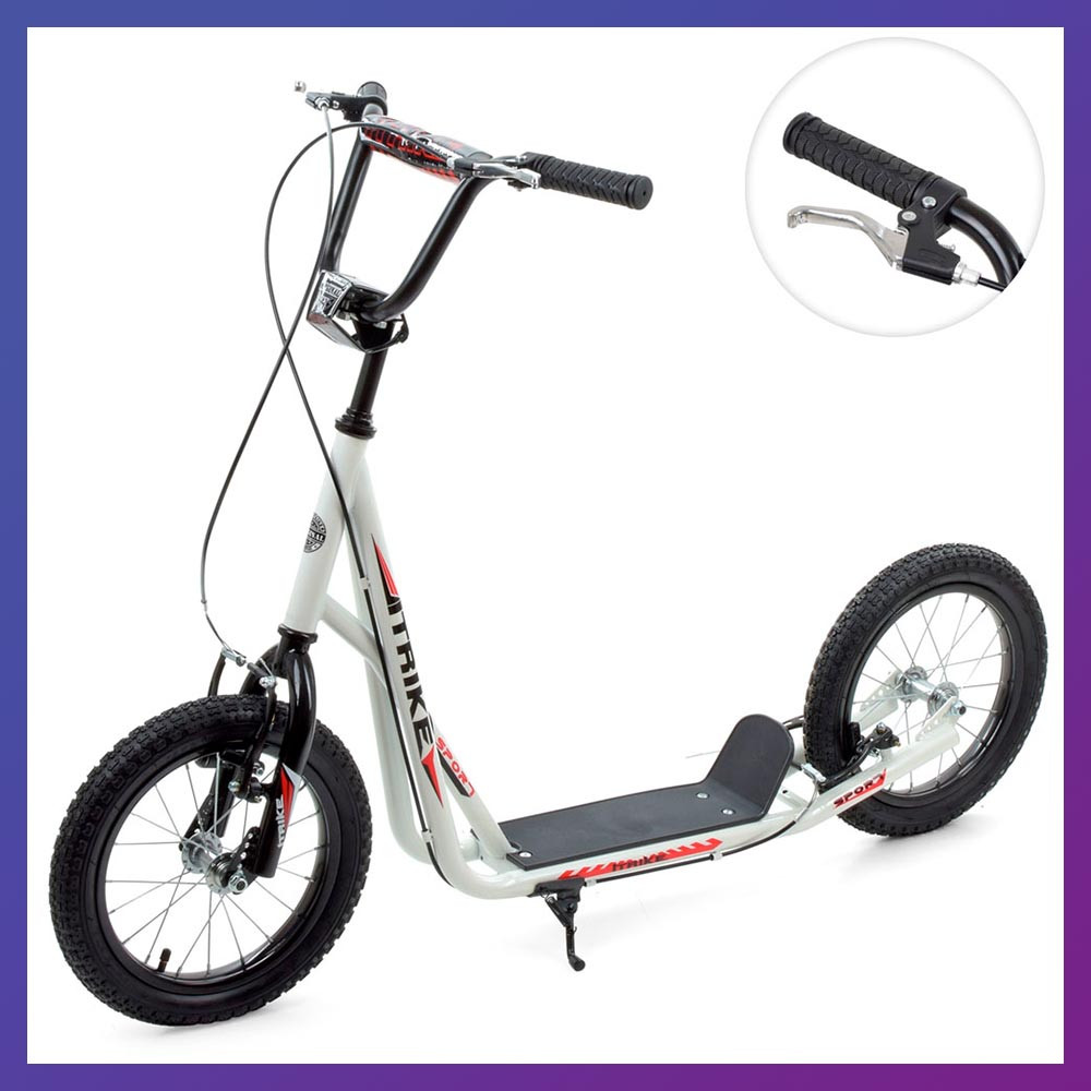 Самокат міський двоколісний для дорослих і дітей від 8 років SR 2-045-1-W білий, фото 1