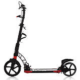 Самокат міський двоколісний для дорослих і дітей від 8 років з ручним гальмом ITRIKE SR 2-014-B чорний, фото 3