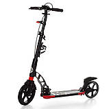 Самокат міський двоколісний для дорослих і дітей від 8 років з ручним гальмом ITRIKE SR 2-014-B чорний, фото 5