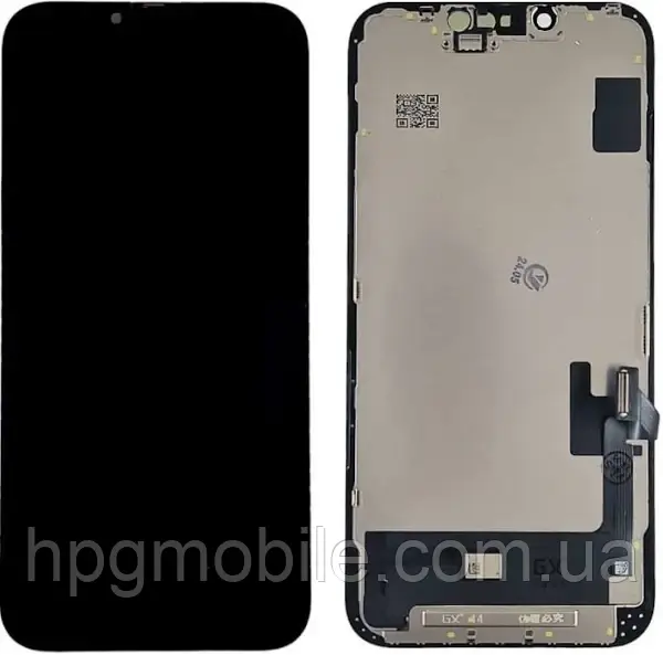 Дисплей для iPhone 14 (6.1 in) зі змінним чіпом OLED модуль (екран та сенсор) Чорний, фото 1