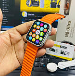 Смарт годинник Фітнес браслет треккер Smart Watch N8 Ultra пульсометром тонометром чорний + Подарунок, фото 9