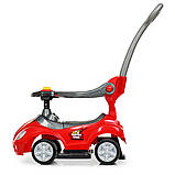 Дитяча каталка-толокар Bambi M 4205 з батьківською ручкою 2 в 1 червона, фото 2
