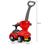 Дитяча каталка-толокар Bambi M 4205 з батьківською ручкою 2 в 1 червона, фото 4