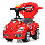 Дитяча каталка-толокар Bambi M 4205 з батьківською ручкою 2 в 1 червона, фото 7