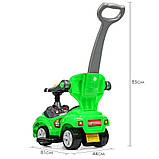 Дитяча каталка-толокар Bambi M 4205 з батьківською ручкою 2 в 1 зелений, фото 2